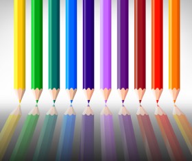 Different Colored pencil vector set 04