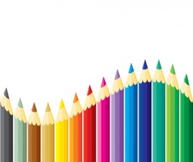 Different Colored pencil vector set 05