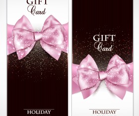Shiny Holiday Gift Cards vector 01