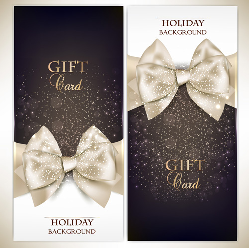 Shiny Holiday Gift Cards vector 02