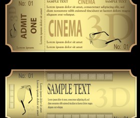 Vector Gold ticket design elements 02