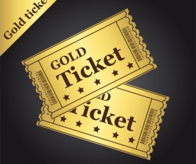 Vector Gold ticket design elements 04