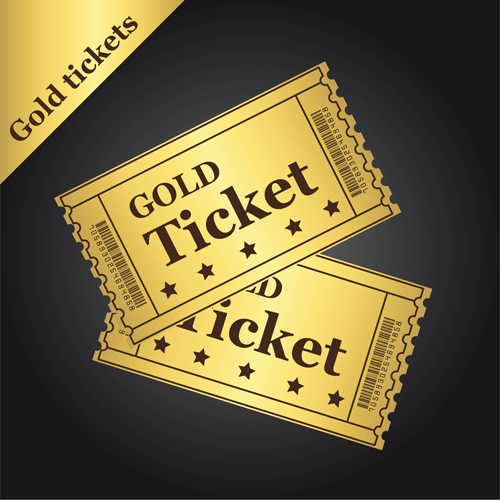 Vector Gold ticket design elements 04