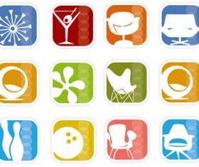 Simple graphical icons vector