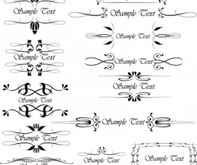 Retro black floral frames vector