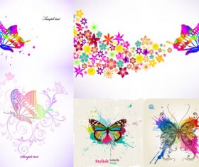 Abstract colored butterfly style vector graphic