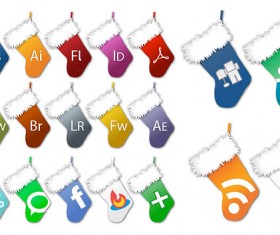 Christmas socks Icon vector