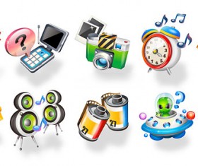 3D texture icon 5 vector