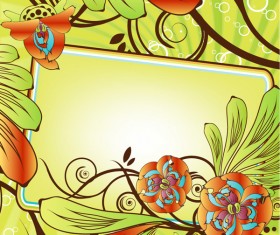 Beautiful flowers decorative frame vector