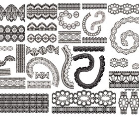 Different lace design elements vector