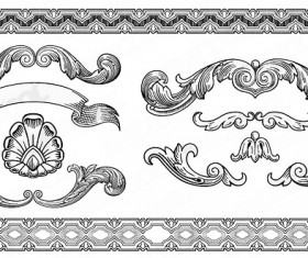 Vintage ornaments with frames vector