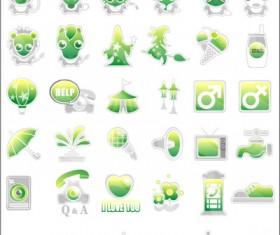Green cute Icon vector