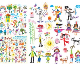 Of happy children background vector art