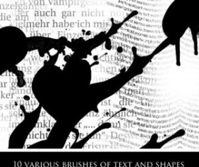 Text and Shapes Photoshop Brushes