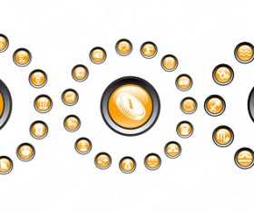 Round crystal icons vector