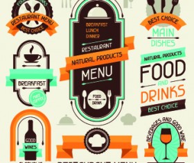 Vector Retro Stickers and labels set 01