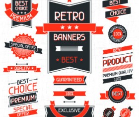 Vector Retro Stickers and labels set 06