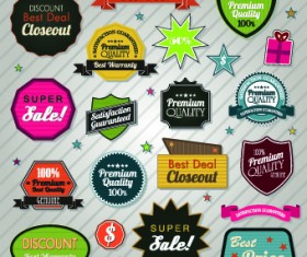 Vector Retro Stickers and labels set 07