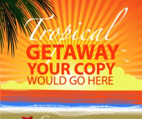 Travel poster design template vector 03