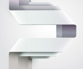 White ribbon vector background 03