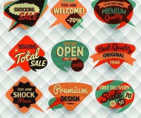 Retro style speech bubble labels 01