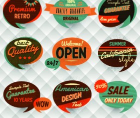Retro style speech bubble labels 02