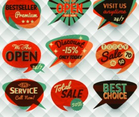Retro style speech bubble labels 03