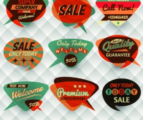 Retro style speech bubble labels 04