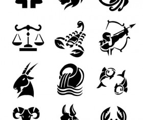 Different Signs of the zodiac design vector 01