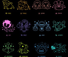 Different Signs of the zodiac design vector 03