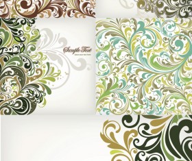 Elements of plant decorative pattern background Vector graphic