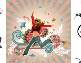 Elements of women danced Vector