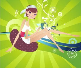 Lovely figure fashion Vector