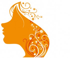 Gilr head and pattern 05 Vector