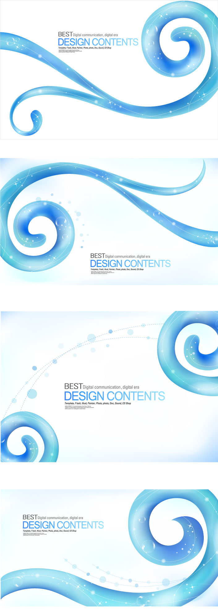 Elements of blue curve striped background