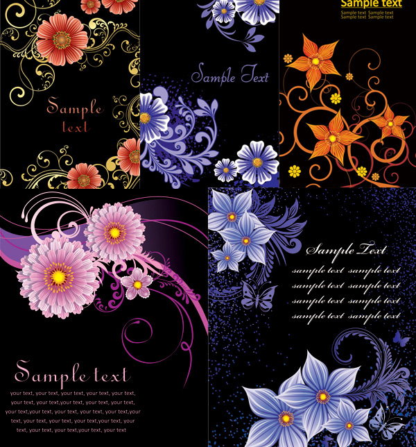 Fashionable flower background vector graphics