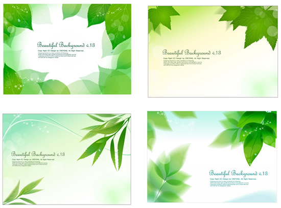 Fresh green background design elements