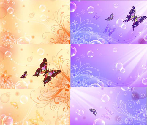Dream butterfly decorative pattern background vector material