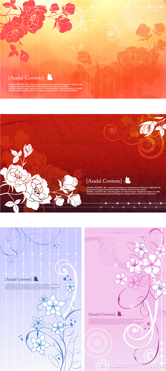 Hand-painted flowers background vector material