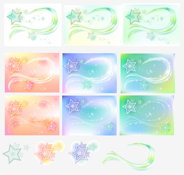 Five-pointed star arc background art vector