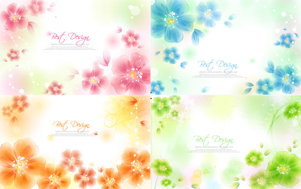 Hazy flower background vector material