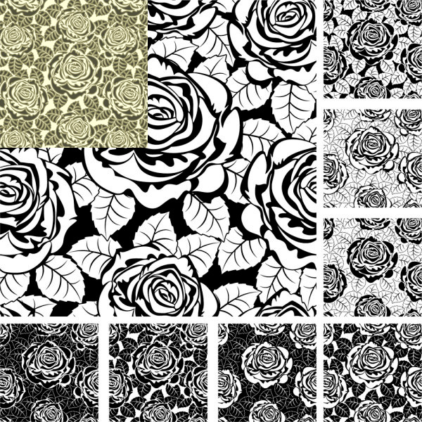 Rose decorative pattern background design vector
