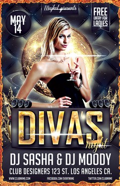 Diva's Night Flyer psd template