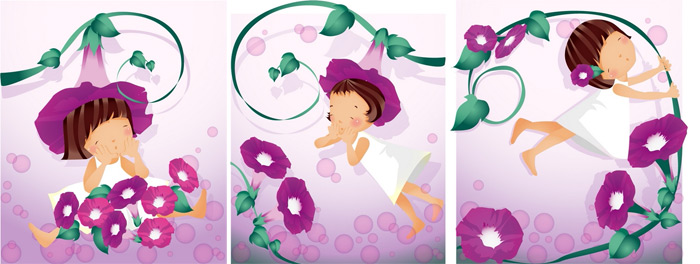 Elements of girl Petunia style Vector