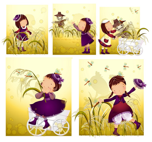 Elements of girl Scarecrow style Vector