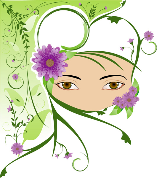 Elements of girl pattern Vector