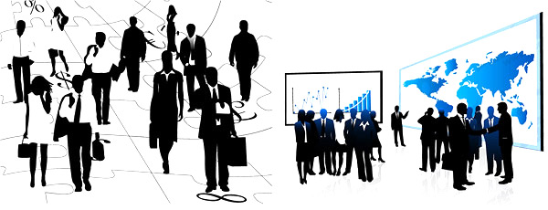 Black and white business people Vector