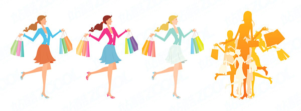 Fashion shopping women Vector