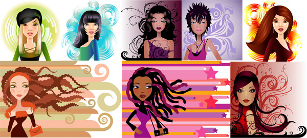 Elements of fashion women 01 Vector