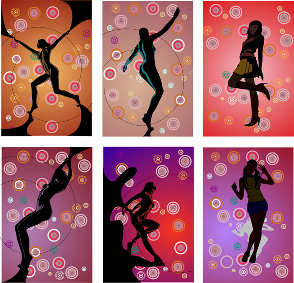 Elements of fitness of female characters Vector